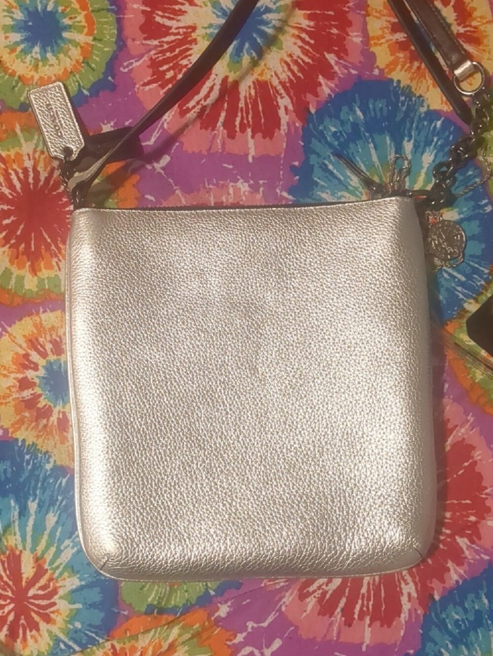 Coach Silver Metallic Crossbody Bag - Picture 9 of 13